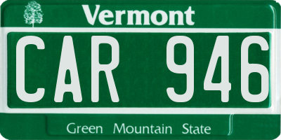 VT license plate CAR946
