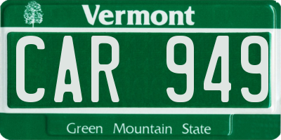 VT license plate CAR949
