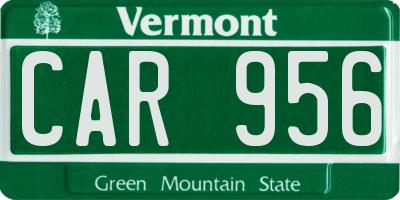 VT license plate CAR956