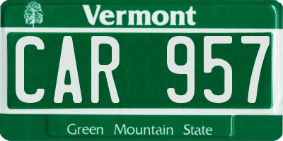 VT license plate CAR957