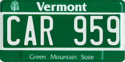 VT license plate CAR959