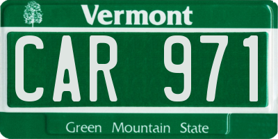VT license plate CAR971