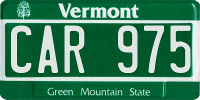 VT license plate CAR975