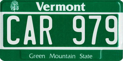 VT license plate CAR979
