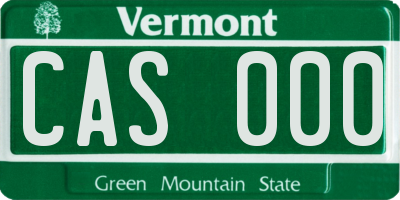 VT license plate CAS000