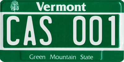 VT license plate CAS001