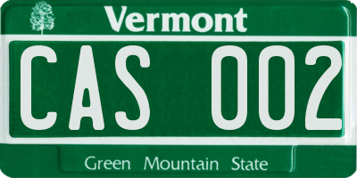 VT license plate CAS002