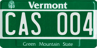 VT license plate CAS004