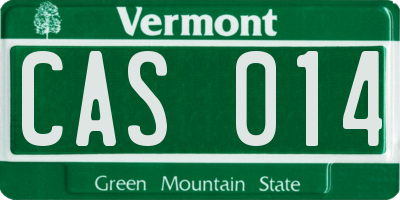 VT license plate CAS014