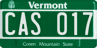 VT license plate CAS017