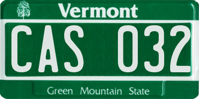 VT license plate CAS032