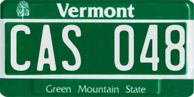 VT license plate CAS048