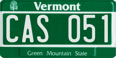 VT license plate CAS051