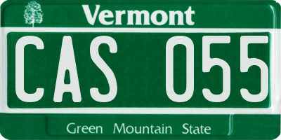 VT license plate CAS055