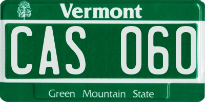 VT license plate CAS060