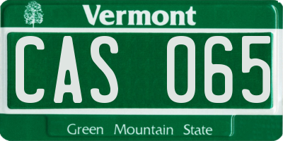 VT license plate CAS065