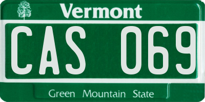 VT license plate CAS069
