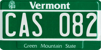 VT license plate CAS082
