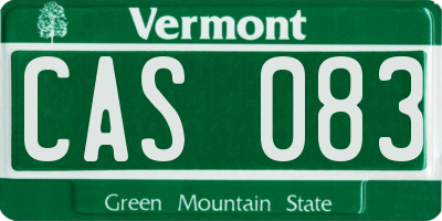 VT license plate CAS083
