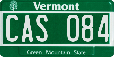 VT license plate CAS084