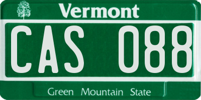 VT license plate CAS088