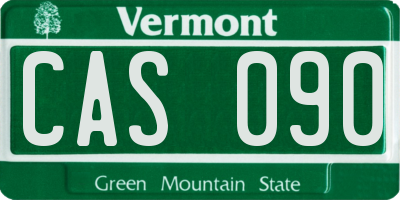 VT license plate CAS090