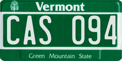 VT license plate CAS094