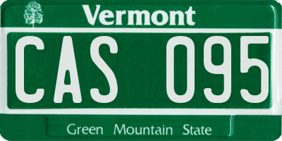 VT license plate CAS095
