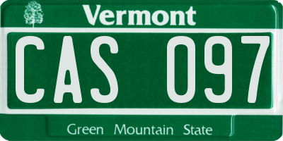 VT license plate CAS097