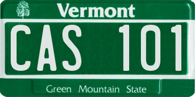VT license plate CAS101