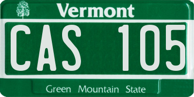 VT license plate CAS105