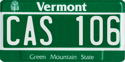 VT license plate CAS106