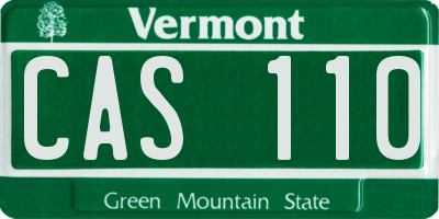 VT license plate CAS110