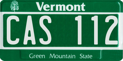 VT license plate CAS112