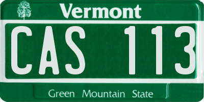 VT license plate CAS113