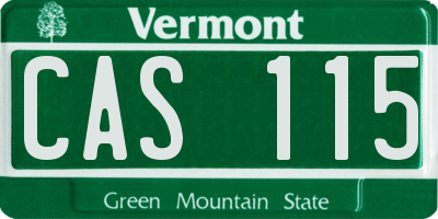 VT license plate CAS115