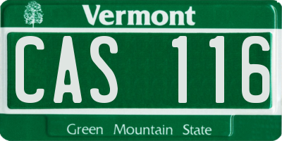 VT license plate CAS116