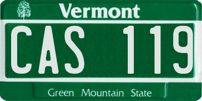 VT license plate CAS119