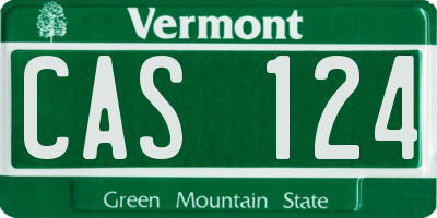 VT license plate CAS124