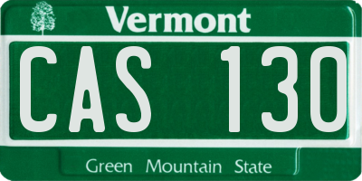 VT license plate CAS130
