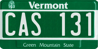 VT license plate CAS131