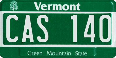 VT license plate CAS140