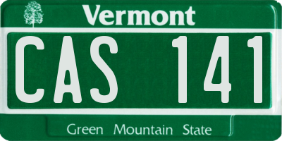 VT license plate CAS141