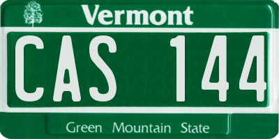 VT license plate CAS144