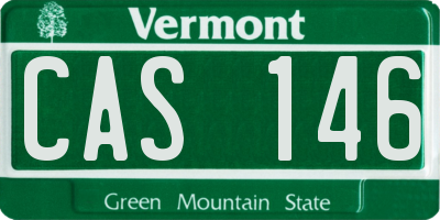 VT license plate CAS146