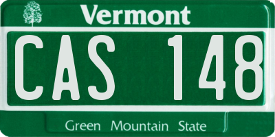 VT license plate CAS148