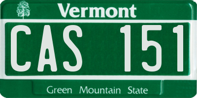 VT license plate CAS151