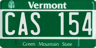 VT license plate CAS154