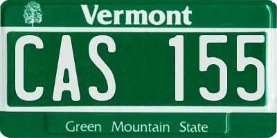 VT license plate CAS155