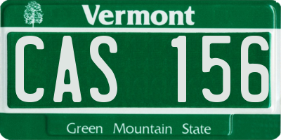 VT license plate CAS156